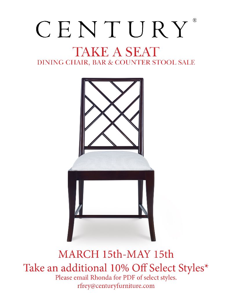 Century Furniture’s Take A Seat Sale - News from Laguna Design Center