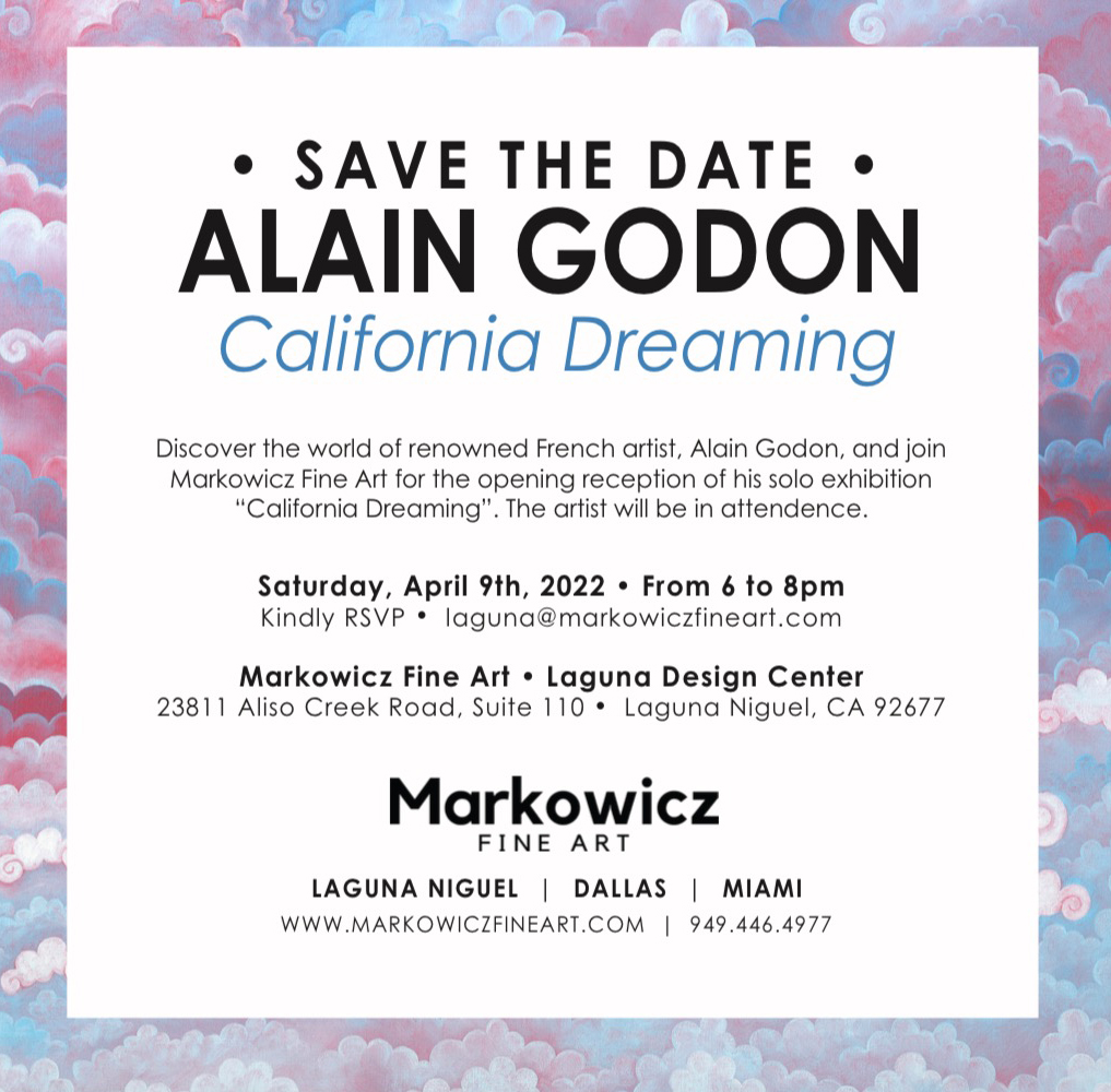Save the Date Alan Godon California Dreaming April 9, 2022 6 – 8 pm - News from Laguna Design Center