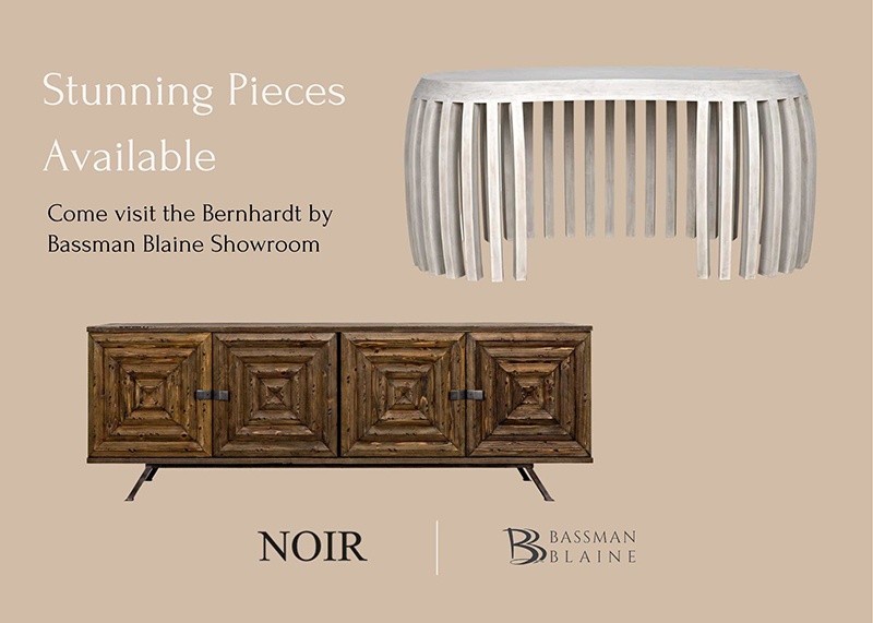 Add Elegance and Drama with These NOIR Pieces by visiting Bassman Blaine Showroom - News from Laguna Design Center