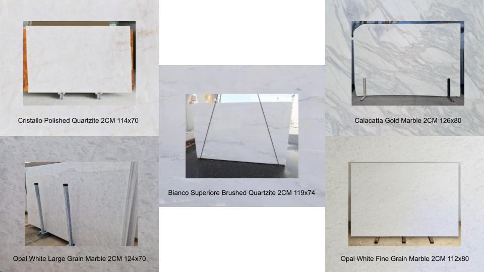 New Marble and Quartzite Slabs at Trendy Surfaces - News from Laguna Design Center